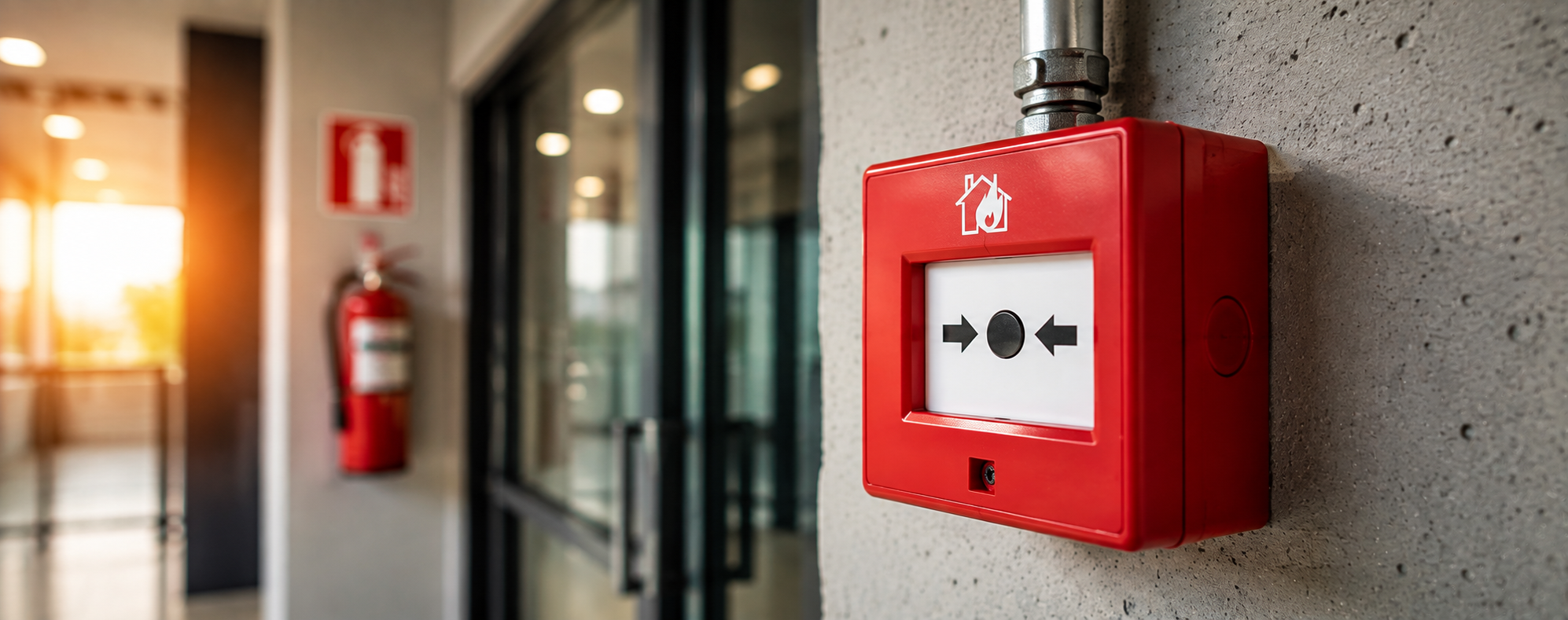 Technician performing fire extinguisher maintenance, inspection and pressure testing in Pondicherry