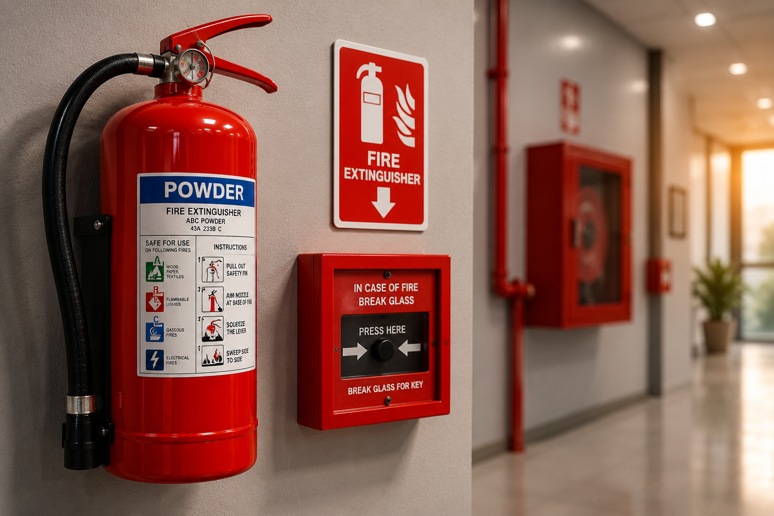 Fire alarm system with smoke detectors, heat detectors, fire alarm control panel, manual call point and hooter supplied by Sri Pondy Fire and Safety in Pondicherry